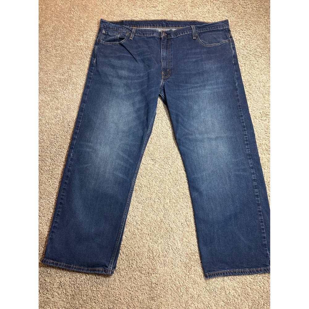 Levis 569 Loose Straight Leg Jeans Mens 44x32 Blue Denim WaterLess